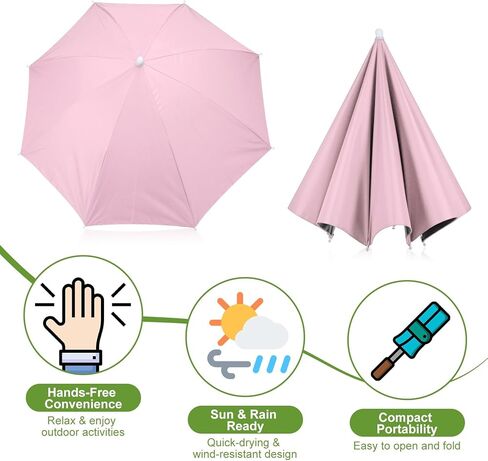 Umbrella Hat, Fishing Hat Hands Free Waterproof Adjustable Sun Rain Cap Hat with Elastic Band Fit for Fishing in Saudi Arabia
