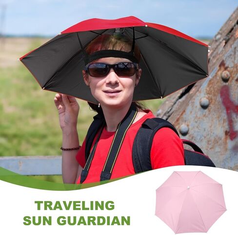 Umbrella Hat, Fishing Hat Hands Free Waterproof Adjustable Sun Rain Cap Hat with Elastic Band Fit for Fishing in Saudi Arabia