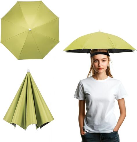 Umbrella Hat, Fishing Hat Hands Free Waterproof Adjustable Sun Rain Cap Hat with Elastic Band Fit for Fishing in Saudi Arabia