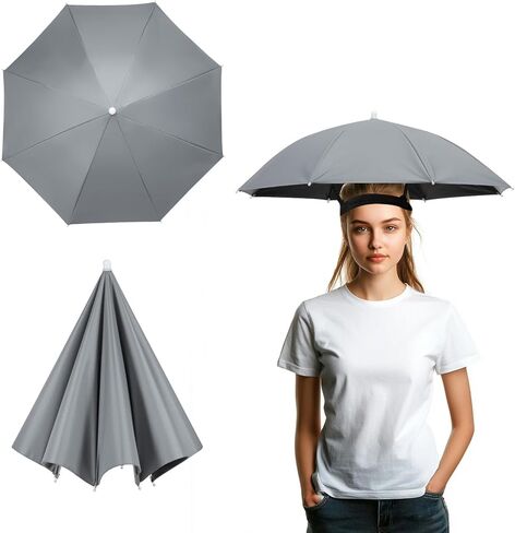 Umbrella Hat, Fishing Hat Hands Free Waterproof Adjustable Sun Rain Cap Hat with Elastic Band Fit for Fishing in Saudi Arabia