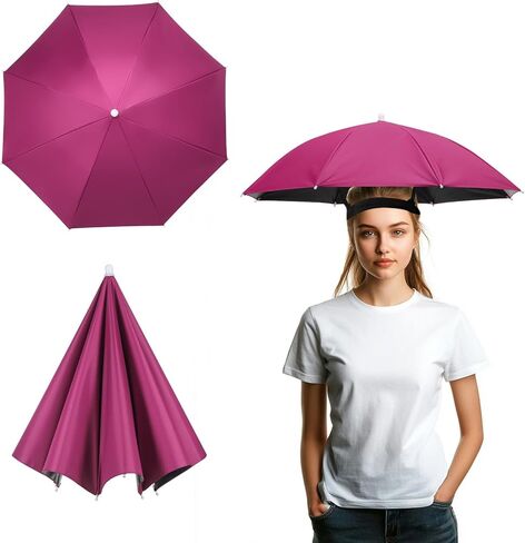 Umbrella Hat, Fishing Hat Hands Free Waterproof Adjustable Sun Rain Cap Hat with Elastic Band Fit for Fishing in Saudi Arabia