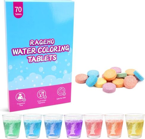 أقراص حمام ملونة للأطفال، كرات استحمام ملونة مائية، فوارة، خالية من العطور وغير سامة، أقراص جرعة تلوين، تجارب علمية لمستلزمات الاستحمام للأطفال، 70 قطعة in Kuwait
