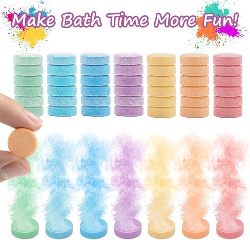 أقراص حمام ملونة للأطفال، كرات استحمام ملونة مائية، فوارة، خالية من العطور وغير سامة، أقراص جرعة تلوين، تجارب علمية لمستلزمات الاستحمام للأطفال، 70 قطعة in Kuwait