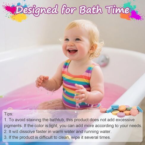 أقراص حمام ملونة للأطفال، كرات استحمام ملونة مائية، فوارة، خالية من العطور وغير سامة، أقراص جرعة تلوين، تجارب علمية لمستلزمات الاستحمام للأطفال، 70 قطعة in Kuwait