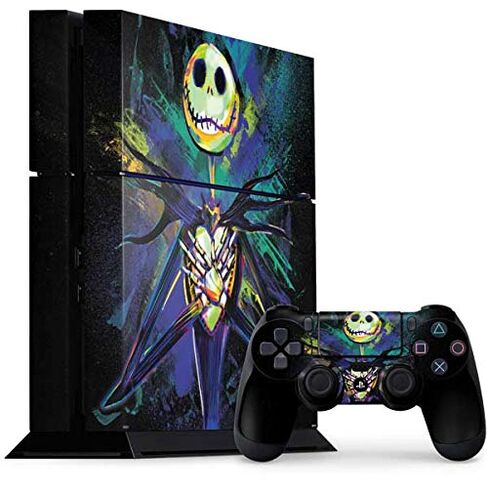 ملصق Skinit المخصص للألعاب متوافق مع وحدة تحكم PS4 وحزمة وحدة التحكم - مرخص رسميًا من Disney The Nightmare Before Christmas Jack Skellington Art Design in Saudi Arabia