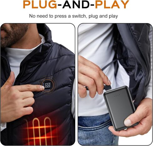 7.4V 5V2A Heated Jackets Vests Battery Pack Compatible with ORORO, Venustas, Battery for Heating Jackets Vests Coats Hoodies Pants DC USB Port Power Bank (20000mAh) in Saudi Arabia