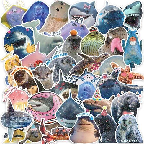 105 PCS Ocean Stickers Sticker Pack, Waterproof Vinyl Sea Animal Sticker Bulk, Holographic Funny Stickers for Scrapbooking, Water Bottles, Laptops, Scrapbooks and Gifts for Ocean Themed Party Favors in Saudi Arabia