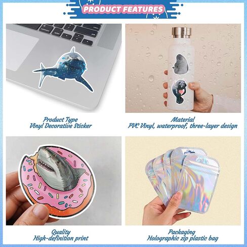 105 PCS Ocean Stickers Sticker Pack, Waterproof Vinyl Sea Animal Sticker Bulk, Holographic Funny Stickers for Scrapbooking, Water Bottles, Laptops, Scrapbooks and Gifts for Ocean Themed Party Favors in Saudi Arabia