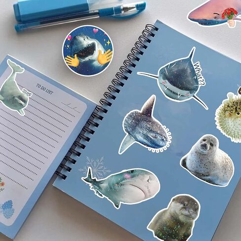 105 PCS Ocean Stickers Sticker Pack, Waterproof Vinyl Sea Animal Sticker Bulk, Holographic Funny Stickers for Scrapbooking, Water Bottles, Laptops, Scrapbooks and Gifts for Ocean Themed Party Favors in Saudi Arabia