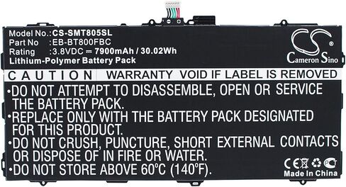 بطارية بديلة من BELLV لأجهزة Samsung EB-BT800FBC، EB-BT800FBE، EB-BT800FBU Galaxy TabS 10.5 LTE، SM-T800، SM-T800 WiFi، SM-T800NTSEXAR in Kuwait