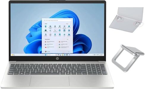 لاب توب اتش بي 15.6 بوصة ويندوز تاتش | انتل كور i5-1334U| رسومات Intel Iris Xe | كاميرا ويب | بلوتوث | فضي | 8 جيجا رام | محرك أقراص SSD سعة 512 جيجابايت | نظام التشغيل Windows 11 Home | حزمة مع حامل كمبيوتر محمول in Kuwait