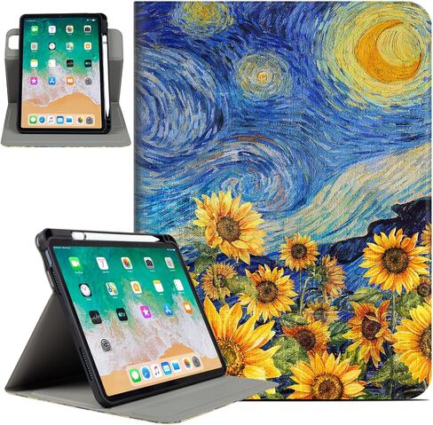 حافظة دوارة لجهاز iPad (A16) الجيل الحادي عشر، حافظة iPad الجيل العاشر مع حامل أقلام دوارة 360 درجة لجهاز ipad a16 10th/11th، حافظة متعددة الزوايا، حامل قابل للتعديل، إيقاظ تلقائي، نوم ليلي مليء بالنجوم in Kuwait