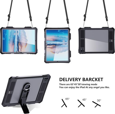 حافظة ShellBox مقاومة للماء والصدمات والسقوط مع واقي شاشة مدمج - مثالية للسباحة وركوب الأمواج والتخييم وأنشطة العمل لجهاز iPad Pro الجديد 11 بوصة 2024 (الظهر، 11 بوصة) in Kuwait