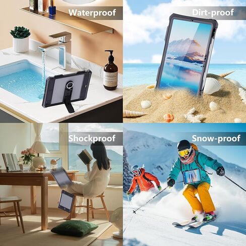 حافظة ShellBox مقاومة للماء والصدمات والسقوط مع واقي شاشة مدمج - مثالية للسباحة وركوب الأمواج والتخييم وأنشطة العمل لجهاز iPad Pro الجديد 11 بوصة 2024 (الظهر، 11 بوصة) in Kuwait