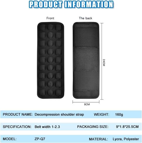 وسادة كتف بحزام تكتيكي، حزام مريح مبطن باللون الأسود، مقاس عالمي، ليكرا in Kuwait