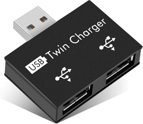 موزع USB 2.0 بمنفذين، محول USB متعدد المنافذ، مركز بيانات محمول رفيع للغاية، مقسم USB لأجهزة منافذ USB (أسود) in Kuwait