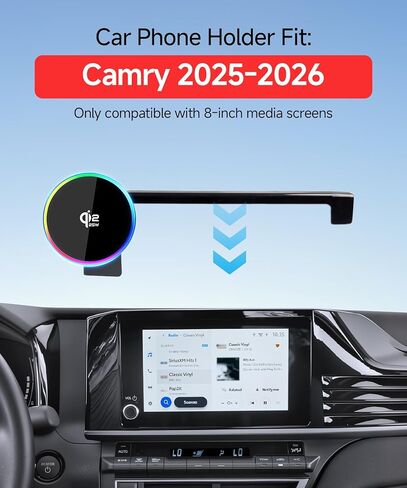 Qi2.2 Max 25W Fast Wireless Car Charger Phone Holder for 2025-2026 Toyota Camry LE/SE 8-Inch Screen, Magnetic Phone Mount Compatible with MagSafe in Saudi Arabia