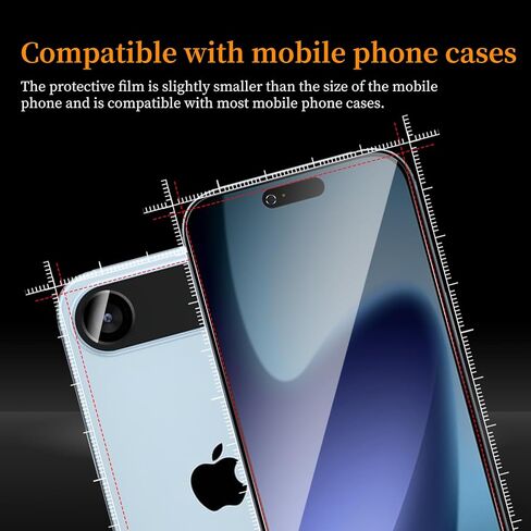 3+3 Pack Privacy Screen Protector for iPhone 17 Air，3 Anti-Spy Tempered Glass Film+3 Camera Lens Protector, Anti-Scratch, 9H Hardness，Compatible phone cases，High definition in Saudi Arabia