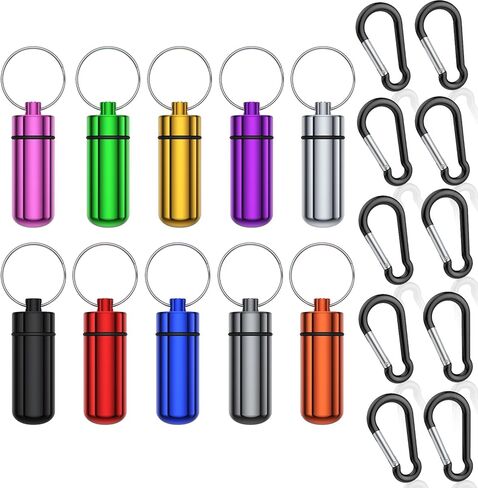 Small Pill Box Keychain, (4 Pack) Portable Keychain Pill Holder Aluminum Alloy Medicine Organizer Mini Metal Pill Case for Purse Waterproof Travel medication Container for Outdoor Camping Travel in Saudi Arabia