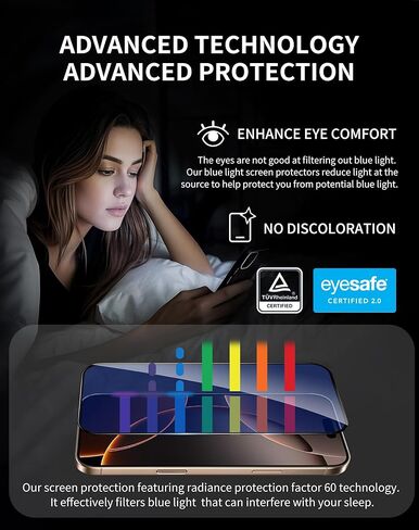 x واقي شاشة BESTSUIT لهاتف iPhone 15 Pro [ضوء أزرق] [تثبيت تلقائي] لهاتف iPhone 15Pro 6.1 بوصة زجاج مقسى مضاد للضوء الأزرق بدون فقاعة HD شفاف صلابة 9H مضادة للخدش in Kuwait