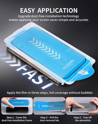 x واقي شاشة BESTSUIT لهاتف iPhone 15 Pro [ضوء أزرق] [تثبيت تلقائي] لهاتف iPhone 15Pro 6.1 بوصة زجاج مقسى مضاد للضوء الأزرق بدون فقاعة HD شفاف صلابة 9H مضادة للخدش in Kuwait