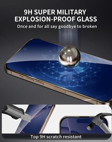 x واقي شاشة BESTSUIT لهاتف iPhone 15 Pro [ضوء أزرق] [تثبيت تلقائي] لهاتف iPhone 15Pro 6.1 بوصة زجاج مقسى مضاد للضوء الأزرق بدون فقاعة HD شفاف صلابة 9H مضادة للخدش in Kuwait