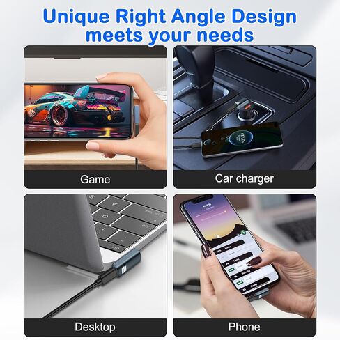 MEIRIYFA 80 جيجابت في الثانية USB C ذكر إلى أنثى محول 90 درجة USB4 2.0 نوع C محول الزاوية اليمنى موسع دعم 8K الصوت / الفيديو PD240W شحن لأجهزة الكمبيوتر المحمول الهاتف اللوحي (2 حزمة) in Kuwait