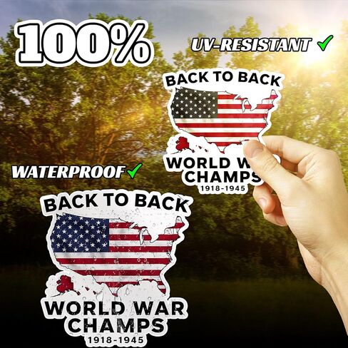 ملصق مضحك وطني عصري من الخلف إلى الخلف لخريطة الولايات المتحدة الأمريكية World War Champ Meme لجسم السيارة، والهواتف، والكمبيوتر المحمول، والنوافذ، وأجهزة الكمبيوتر، والكوب، والخوذ، 2 بوصة، أبيض in Kuwait