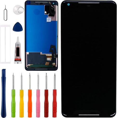 [الإصدار الأمريكي] مجموعة محول الأرقام لشاشة LCD تعمل باللمس الجديدة من Vvsialeek لجهاز Goo-gle Pixel 2 XL [6.2 بوصة] G011C مع مجموعة أدوات الإصلاح الفنية - وظيفة بصمة الإصبع in Kuwait