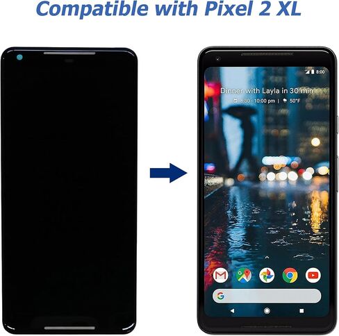 [الإصدار الأمريكي] مجموعة محول الأرقام لشاشة LCD تعمل باللمس الجديدة من Vvsialeek لجهاز Goo-gle Pixel 2 XL [6.2 بوصة] G011C مع مجموعة أدوات الإصلاح الفنية - وظيفة بصمة الإصبع in Kuwait