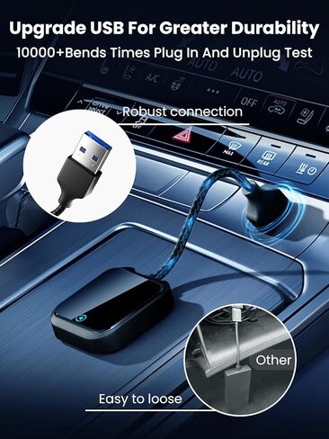 2025 2-in-1 Wireless CarPlay & Android Auto Adapter – 5Ghz WiFi Bluetooth Dongle for Cars 2016+ | Compatible with iPhone iOS10+/Android 11+ | Plug & Play USB-A/USB-C | Fast Stable Connection ( Black) in Saudi Arabia