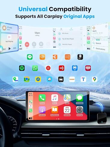 2025 2-in-1 Wireless CarPlay & Android Auto Adapter – 5Ghz WiFi Bluetooth Dongle for Cars 2016+ | Compatible with iPhone iOS10+/Android 11+ | Plug & Play USB-A/USB-C | Fast Stable Connection ( Black) in Saudi Arabia
