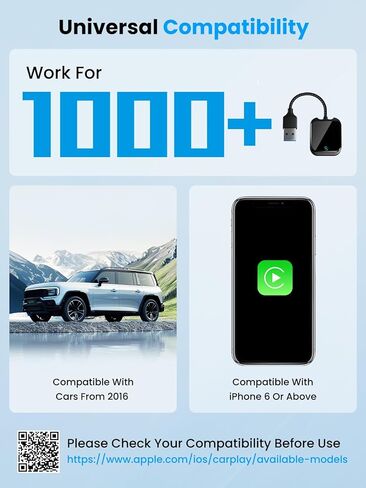 2025 2-in-1 Wireless CarPlay & Android Auto Adapter – 5Ghz WiFi Bluetooth Dongle for Cars 2016+ | Compatible with iPhone iOS10+/Android 11+ | Plug & Play USB-A/USB-C | Fast Stable Connection ( Black) in Saudi Arabia