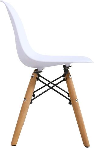 Costzon Kids Table and Chair Set, 5 PCS Mid-Century Modern Style Kids Desk Set w/Wood Legs, Iron Frame for Dining Drawing Playing & Strong Bearing Capacity, Toddler Table and Chairs (White) in Saudi Arabia