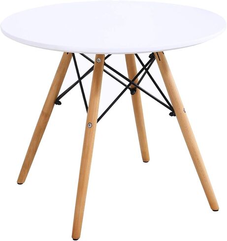 Costzon Kids Table and Chair Set, 5 PCS Mid-Century Modern Style Kids Desk Set w/Wood Legs, Iron Frame for Dining Drawing Playing & Strong Bearing Capacity, Toddler Table and Chairs (White) in Saudi Arabia