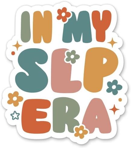 in My SLP Era Stickers - 2 Pack - Waterproof Vinyl for Car, Phone, Water Bottle, Laptop - Speech Therapist Speech Language Pathology Decals (2-Pack) in Saudi Arabia