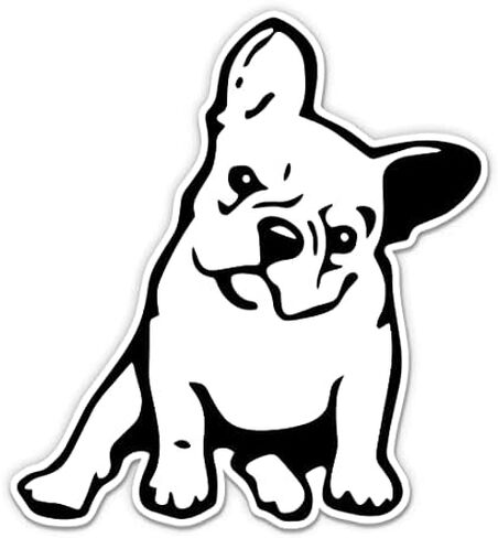 French Bulldog Cutie Stickers - 2 Pack - Waterproof Vinyl for Car, Phone, Water Bottle, Laptop - Frenchie Decals (2-Pack) in Saudi Arabia