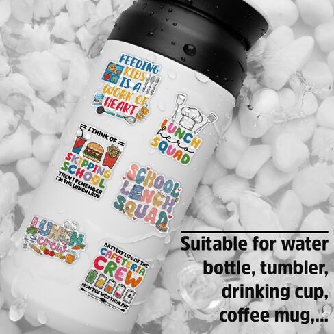 (10 قطع - 3 بوصات) مجموعة ملصقات فرقة الغداء المدرسية، ملصق طاقم الكافتيريا المضحك، هدية سيدة الغداء من الطلاب، ديكور للكمبيوتر المحمول والكمبيوتر اللوحي وزجاجة مياه وكافتيريا المدرسة وخوذة المكتب والمطبخ in Kuwait
