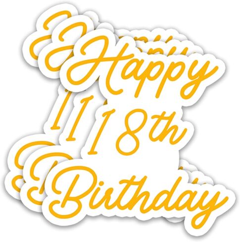 (3Pcs) Happy 18th Birthday Sticker – Cheers to 18 Years Stickers Waterproof Vinyl Decals for18th Birthday Gifts, Water Bottles, Scrapbooks, Journals, 3 x 2.9 inch in Saudi Arabia