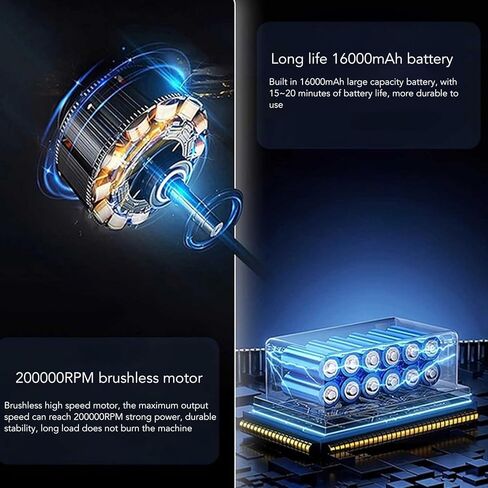 منفاخ هواء كهربائي، منفاخ نفاث محمول بقوة 200000 دورة في الدقيقة مع شحن سريع من النوع C، لتنظيف السيارة ومعدات الهواء الطلق وكاميرا لوحة مفاتيح الكمبيوتر in Kuwait