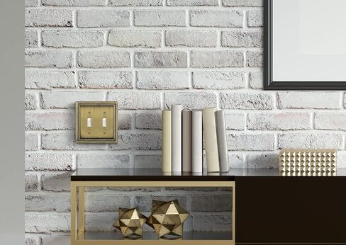 Sunken Pearls Heavy Duty Decorative Wall Plate Switch Plate Outlet Cover (Double Toggle, Antique Brass) in Saudi Arabia
