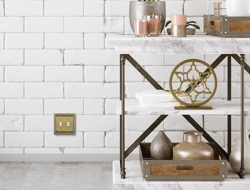 Sunken Pearls Heavy Duty Decorative Wall Plate Switch Plate Outlet Cover (Double Toggle, Antique Brass) in Saudi Arabia