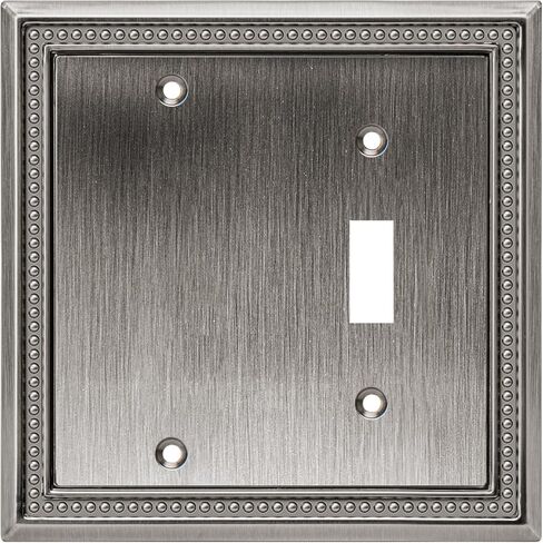 Sunken Pearls Heavy Duty Decorative Wall Plate Switch Plate Outlet Cover (Double Toggle, Antique Brass) in Saudi Arabia