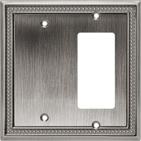 Sunken Pearls Heavy Duty Decorative Wall Plate Switch Plate Outlet Cover (Double Toggle, Antique Brass) in Saudi Arabia