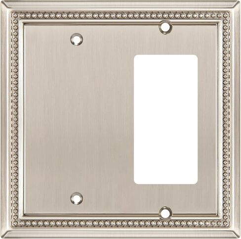 Sunken Pearls Heavy Duty Decorative Wall Plate Switch Plate Outlet Cover (Double Toggle, Antique Brass) in Saudi Arabia