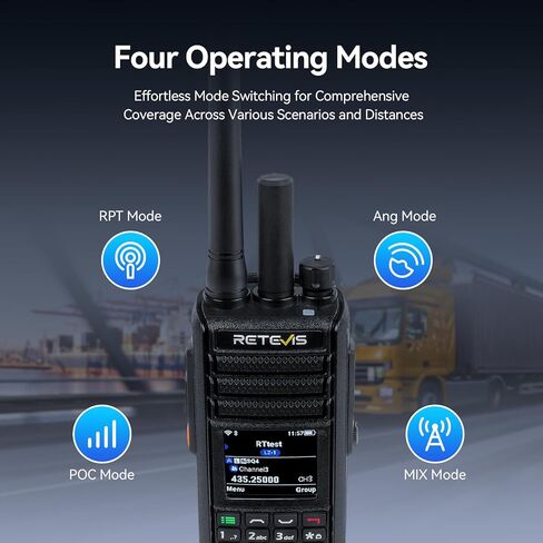 Retevis MateTalk L2 Global Walkie Talkie، نطاق راديو POC للطوارئ غير محدود، Zello، شبكة 4G مزدوجة SIM، GPS، IP67 مقاوم للماء، راديو ثنائي الاتجاه على الصعيد الوطني لمسافات طويلة للنقل بالشاحنات والأمن (1 قطعة) in Saudi Arabia