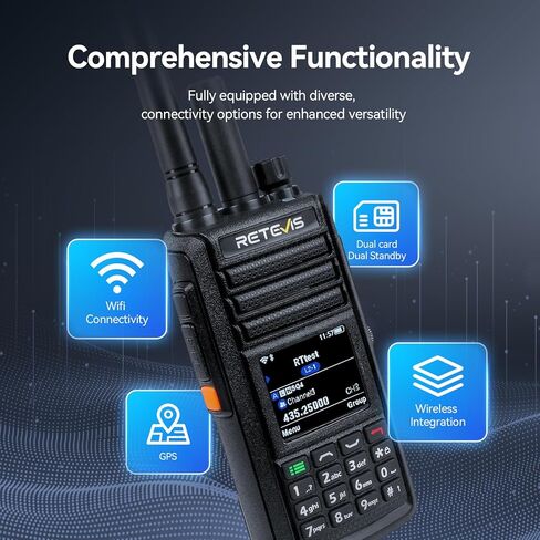 Retevis MateTalk L2 Global Walkie Talkie، نطاق راديو POC للطوارئ غير محدود، Zello، شبكة 4G مزدوجة SIM، GPS، IP67 مقاوم للماء، راديو ثنائي الاتجاه على الصعيد الوطني لمسافات طويلة للنقل بالشاحنات والأمن (1 قطعة) in Saudi Arabia