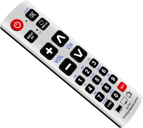 جهاز التحكم عن بعد العالمي A-TV2 زر كبير متوافق مع وستنجهاوس توشيبا سانسوي هاير كونكا هيسنس باناسونيك تي سي إل شارب فيليبس سوني إنسيجنيا داينكس إليمنت إيمرسون فوناي ماجنافوكس تي في in Kuwait