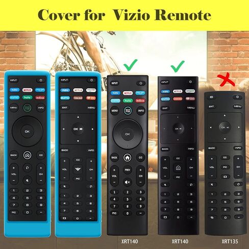 غطاء لجهاز Vizio Remote، متوافق مع حافظة Vizio Remote XRT136 / XRT140 D Series Universal Smart TV Control، غطاء جلدي بديل من السيليكون يتوهج في الظلام in Kuwait