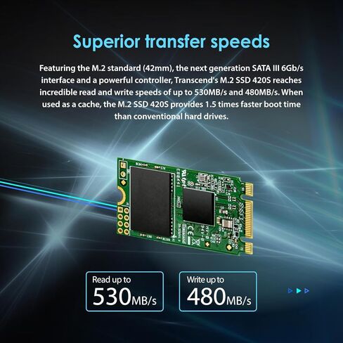Transcend 240GB M.2 SATA III 6GB/S SSD MTS420 3D TLC Flash 42mm Form in Saudi Arabia